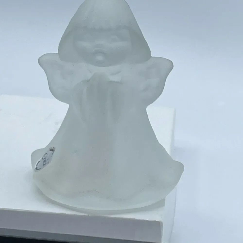 Goebel Frosted Glass Holiday Angel Bell Charolottenhutte Western Germany 1970’s